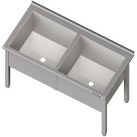 Topfspüle mit zwei Becken, 1600x700x850 mm, 400 mm...