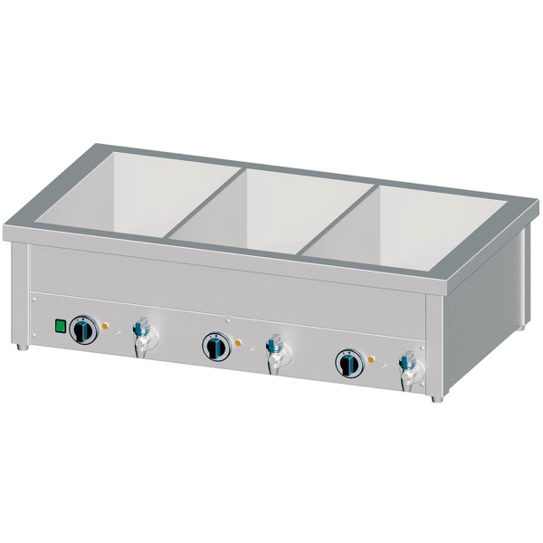 Bain-Marie Tischgerät mit separaten Becken für 2x GN1/1760x600x300 mm